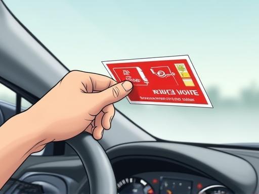 Bild einer physischen Schweizer Vignette am Auto